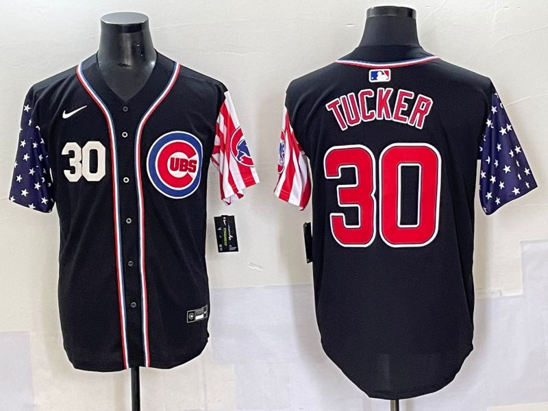 Men 2025 Chicago Cubs #30 Tucker Black National Flags Nike MLB Jersey style 5